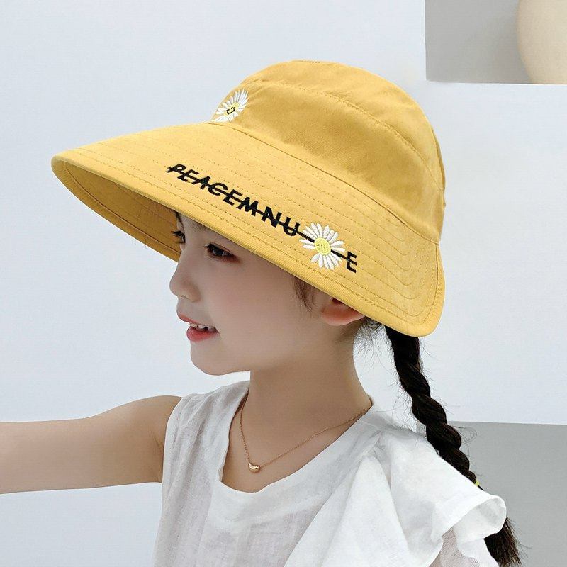 Summer thin Children's empty top hat sunscreen sunhat baby sun hat Han version of great hat and male child fisherman hat tide