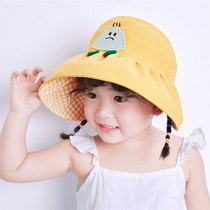  Childrens hats mens and womens spring and summer thin baby sunscreen sun visor cartoon big eaves empty top hat no top sun hat