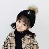  Winter childrens woolen hat Korean version of the tide fan wool ball knitted hat for men and women baby plus velvet warm hat baby pullover hat