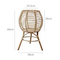 Creative handmade rattan flower stand floor-standing plant stand Nordic ins style home living room balcony interior decoration ornaments