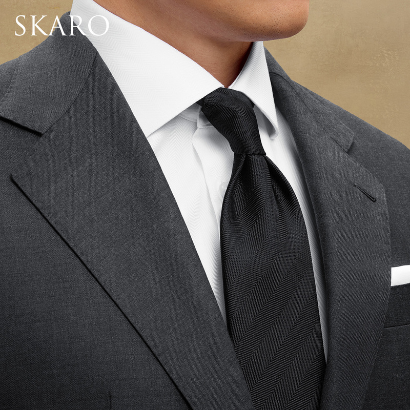 【100% Mulberry Silk】Skaro Black Tie Men's High-End Business Suit Formal Wear Groom Wedding Accessories 【100% Mulberry Silk】Skaro Black Tie Men's High-End Business Suit Formal Wear Groom Wedding Accessories