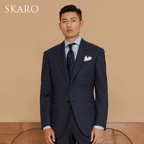 Шерстяной шелковый классический костюм, элитный пиджак классического кроя