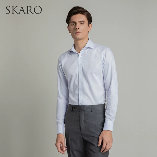 [DP легко позаботиться] Skaro Windsor Frush Мужская летняя полосатая рубашка.