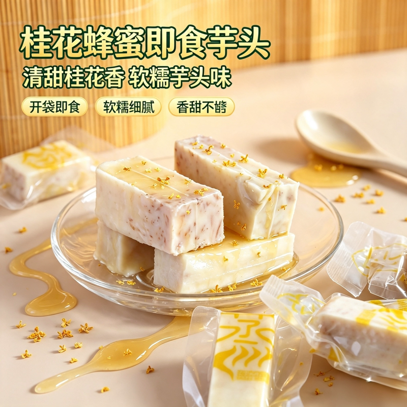 Freshly Steamed Osmanthus Honey Liupu Taro, Ready-To-Eat Meal Replacement, No Additives, Filling Whole Grain, Steamed Taro Snack Freshly Steamed Osmanthus Honey Liupu Taro, Ready-To-Eat Meal Replacement, No Additives, Filling Whole Grain, Steamed Taro Snack