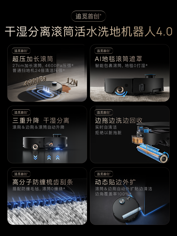 [Flagship New Product] Dreame Robot Vacuum X50Pro with Roller 3, Lifting, Real-Time Water Supply, All-In-One Mopping Machine