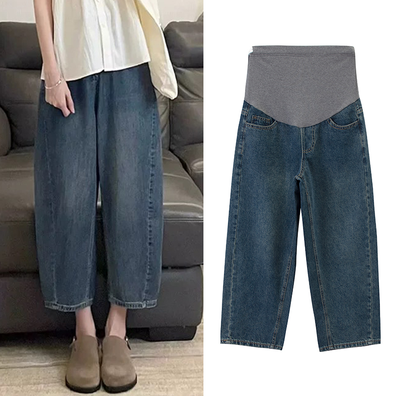 Three-Dimensional Tailoring Makes Petite Pregnant Women Look Slimmer, Spring and Autumn Style Cropped Jeans, Maternity Pants for Outerwear, Thin Spring Style