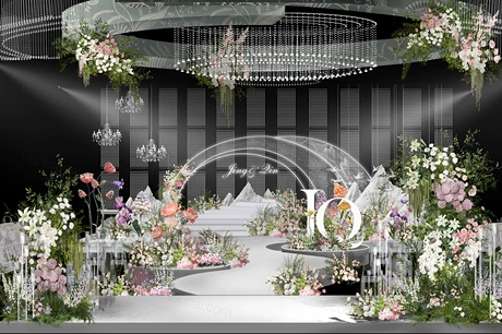 设计小清新高级花园风婚礼效果图婚礼素材psd源文件-婚礼素材网