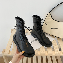 Soft Pins surge slim flat-bottomed short single boots Spring autumn 2022 New Inn Wind Summer thin Martin boots woman