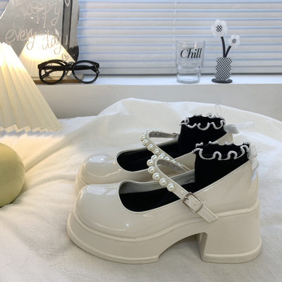 taobao agent White summer Japanese high footwear platform, 2023, French retro style