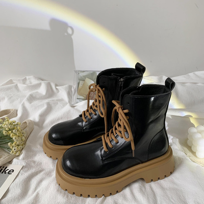 taobao agent Martens, demi-season high train model English style, low boots, 2022 collection, British style