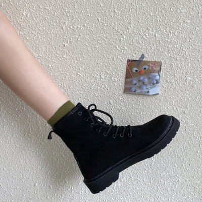 taobao agent Martens, matte warm demi-season low boots English style, British style, 2022 collection