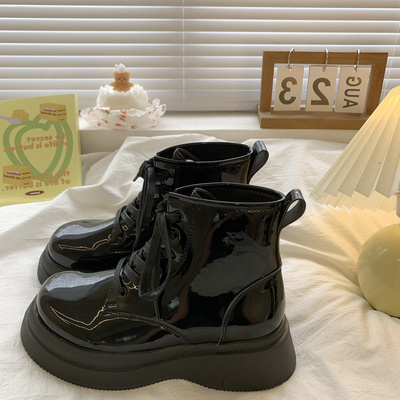 taobao agent Martens, high black demi-season universal low boots platform English style, British style, 2022 collection