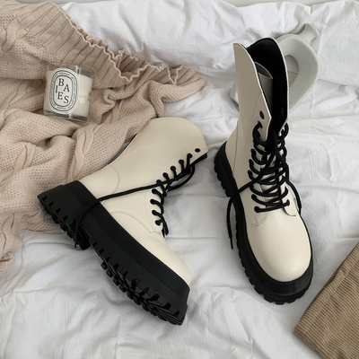 taobao agent Martens, demi-season high low boots English style platform, suitable for teen, fitted, 2022 collection, British style