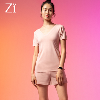 Zi紫由孕妇装家居睡衣套装莫代尔柔软舒适睡眠短袖短裤长裤三件套