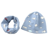 Тонкая детская шапка, шарф, хлопковый осенний ветрозащитный комплект, детская шапочка для новорожденных