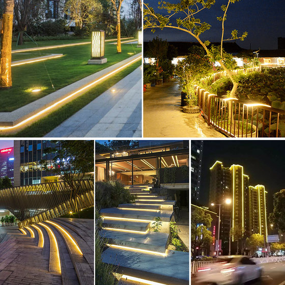 New Solar Light Strip with Led Soft Light Strip, Outdoor Waterproof Sensor Warm Light Billboard Light Strip, Decorative Atmosphere Light