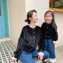 2021 autumn fried street parent-child clothing New Tide autumn winter Korean version of small fragrant style mother womens style golden velvet coat