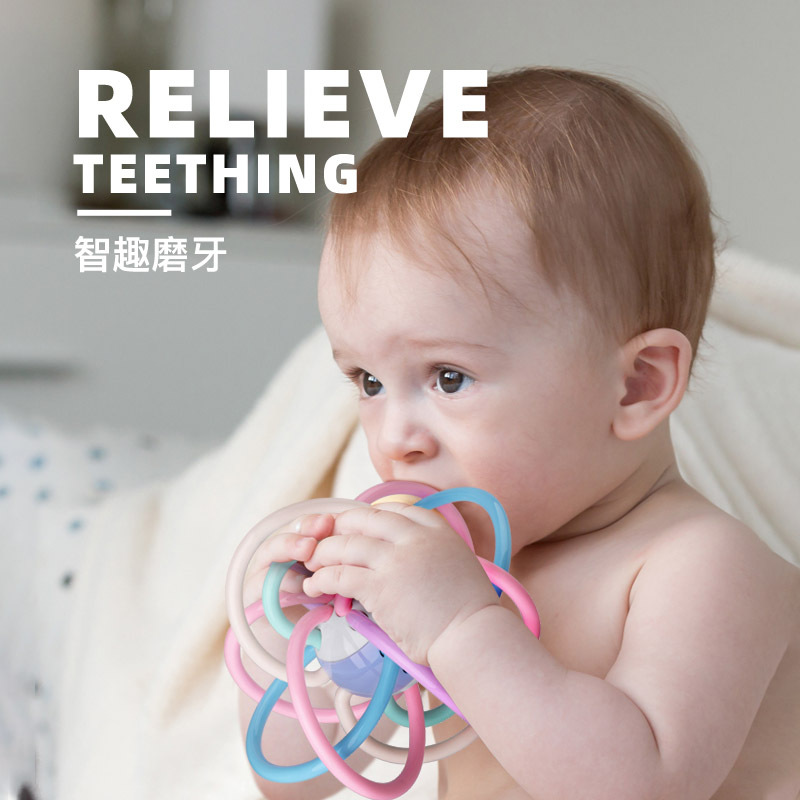 Baby Manhattan Baby Baby Tooth Grinding Teeth Handle Bite Bite 3 - 6 months ringing 0 - 1 year old toy