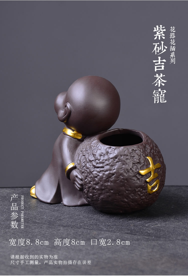 Violet arenaceous zen the young monk vase penny money plant grass hydroponic flower pot vessel dry flower receptacle desktop creative furnishing articles