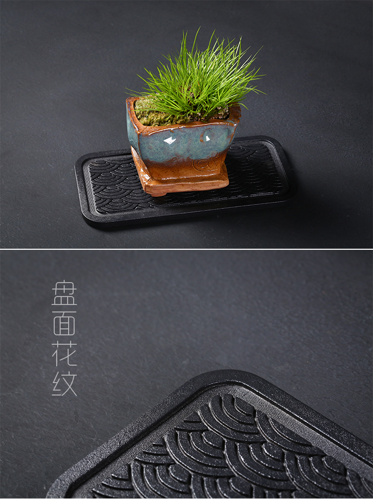 Creative ceramic flower pot tray move contracted trumpet large round rectangle tap special bottom water pans