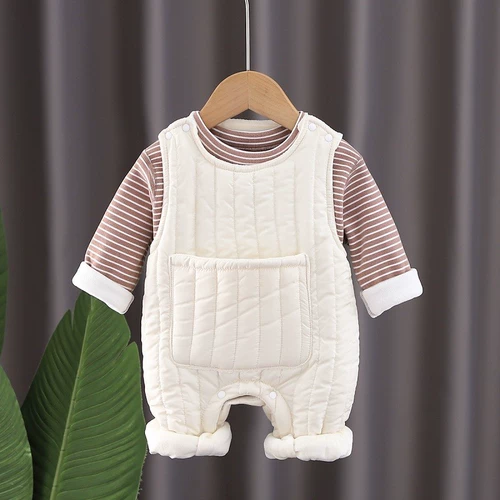 Детский комплект, демисезонный флисовый удерживающий тепло раздельный комбинезон для раннего возраста с пухом для выхода на улицу