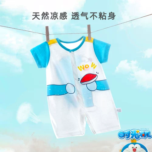 Детское боди, хлопковая летняя одежда для младенца, тонкая пижама для новорожденных, летний комбинезон
