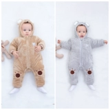 Детский пуховик подходит для мужчин и женщин для девочек, зимнее утепленное демисезонное термобелье для выхода на улицу, комплект, 0-1 лет