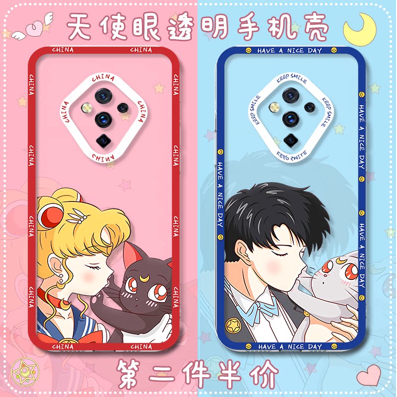 Beauty less female warrior VIVOS10PRO mobile phone protection shell transparent vivo day department s9e cartoon s5 quadratic Yuan s6 lovers section s7 Right Angle Side s1pro Silicone Tpu Anti-Fall