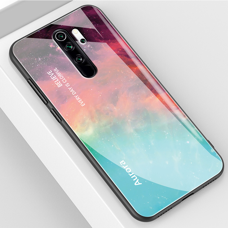 Red Rice Note8pro & Aurora CloudRed rice note8 Mobile phone shell Redmi   note8 pro Glass Protective shell redmi   not8por All inclusive Fall prevention ultrathin noto8 Soft and hard silica gel millet Shell men and women originality personality tide