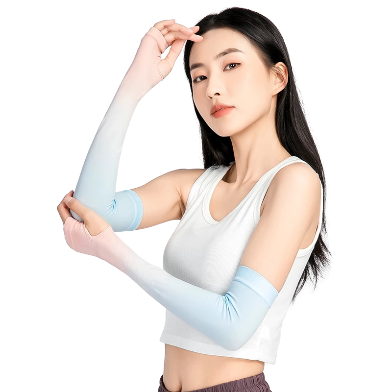 李宁防晒袖套男女士护手臂高弹冰丝套袖户外运动开车钓鱼骑行护袖