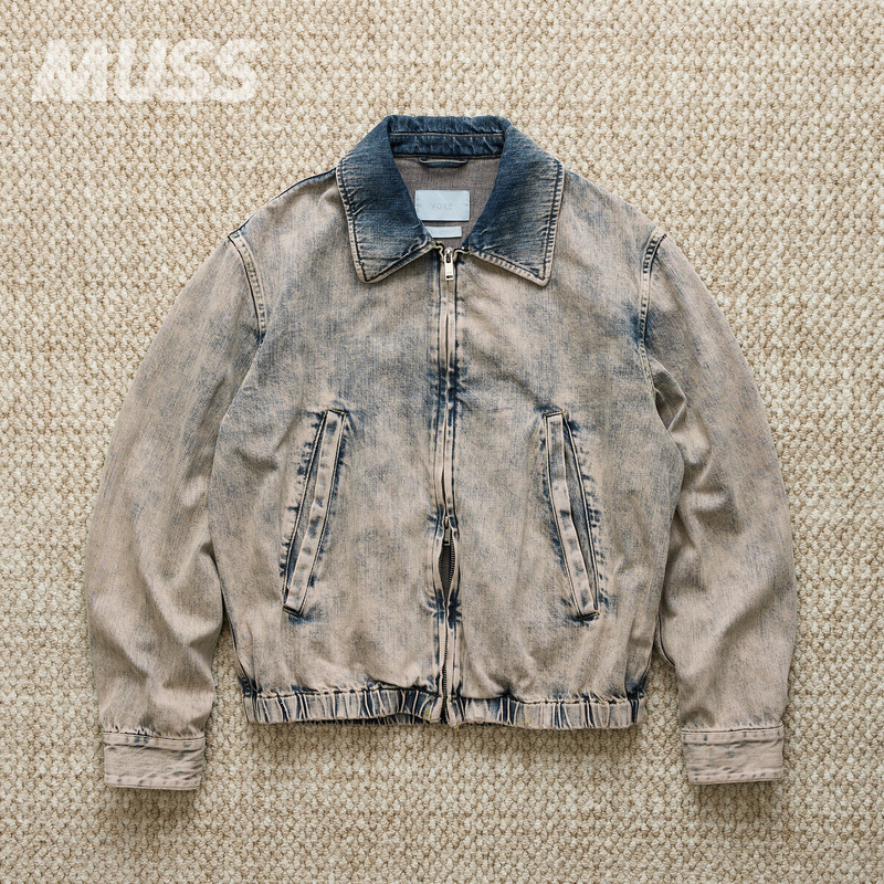 In-Stock Yoke Dye Denim Front Zip Blouson Japanese-Made Washed Gradient Faded Denim Jacket In-Stock Yoke Dye Denim Front Zip Blouson Japanese-Made Washed Gradient Faded Denim Jacket