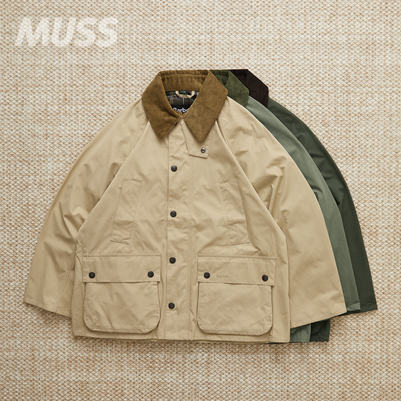 In Stock Barbour Os Peached Bedale Vintage Loose-Fit Workwear Unwaxed Jacket Trench Coat