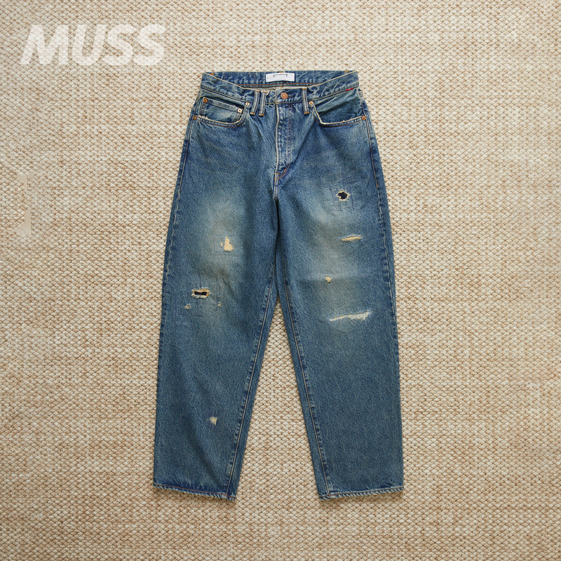 In Stock Anachronorm 80's Wide 5P Pant Japanese-Made Washed Distressed Selvedge Denim Jeans 25Aw