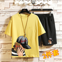 Great Boy Short Sleeve T-shirt 12-15 Year Old Fat Boy Summer Slim Fit Suit 13 Junior High School Boy Clothes Pure Cotton Summer Clothes