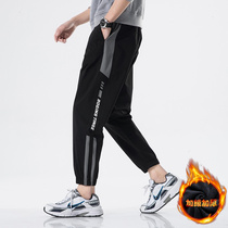 Boy plus velvet sweatpants big childrens trousers 13 loose 15 years old handsome autumn and winter 13 casual thick pants male fat