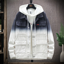 Cowboy jacket men 2021 new spring and autumn clothes 13 years old 15 boys handsome jacket fat boys on clothes tide