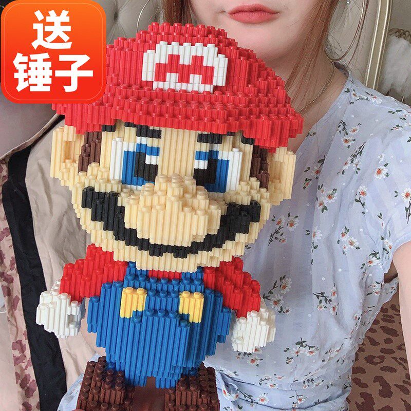 Tandem Lego building blocks Adult microparticles Puzzle Assembling Toys Laughs Face Pig Boys 3D Cubism Puzzle Models