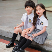 New elementary school uniform kindergarten uniform summer suit children's classwear six one clothes graduation photo photography clothes