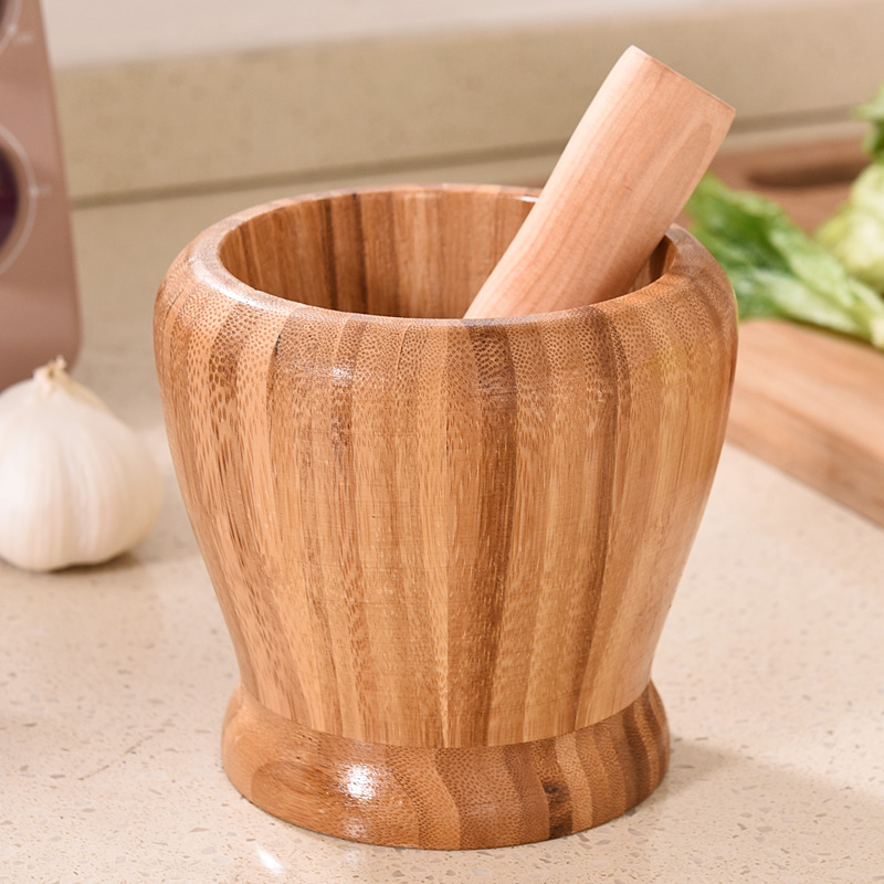 Home Press Garlic Liger Wood Garlic Mashed Wood Garlic Press Garlic Mashed Garlic Clay Garlic Grinders Grinding of the Bamboo Wood and Garlic Mortar