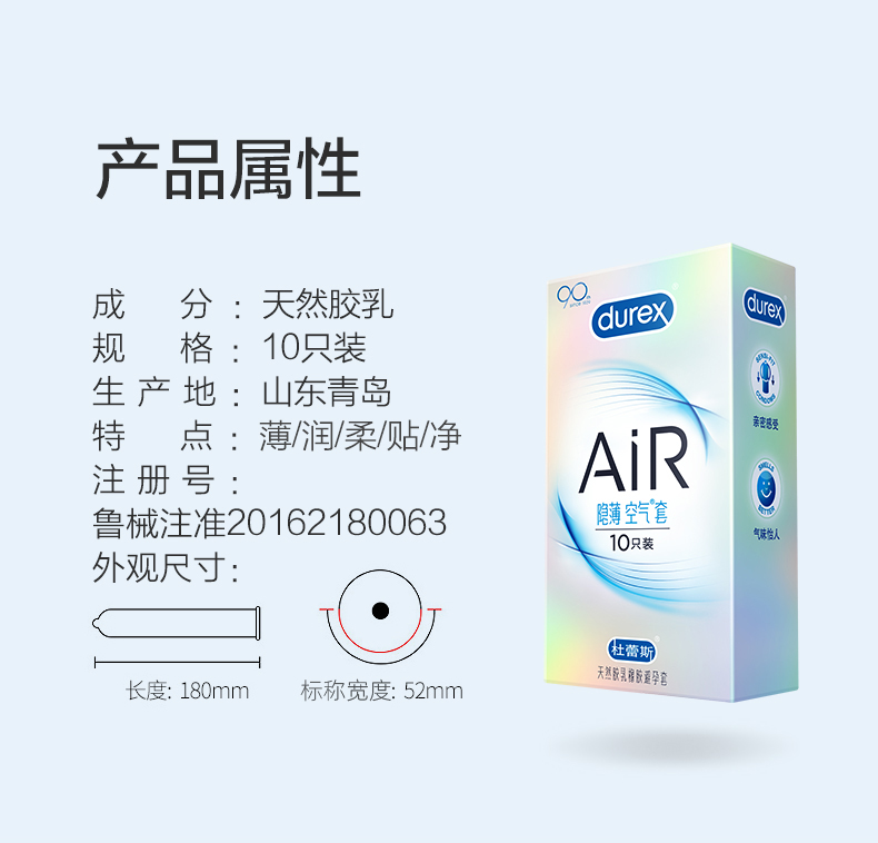 天猫超市 杜蕾斯旗下最薄避孕套  AiR隐薄空气套 10只 图8