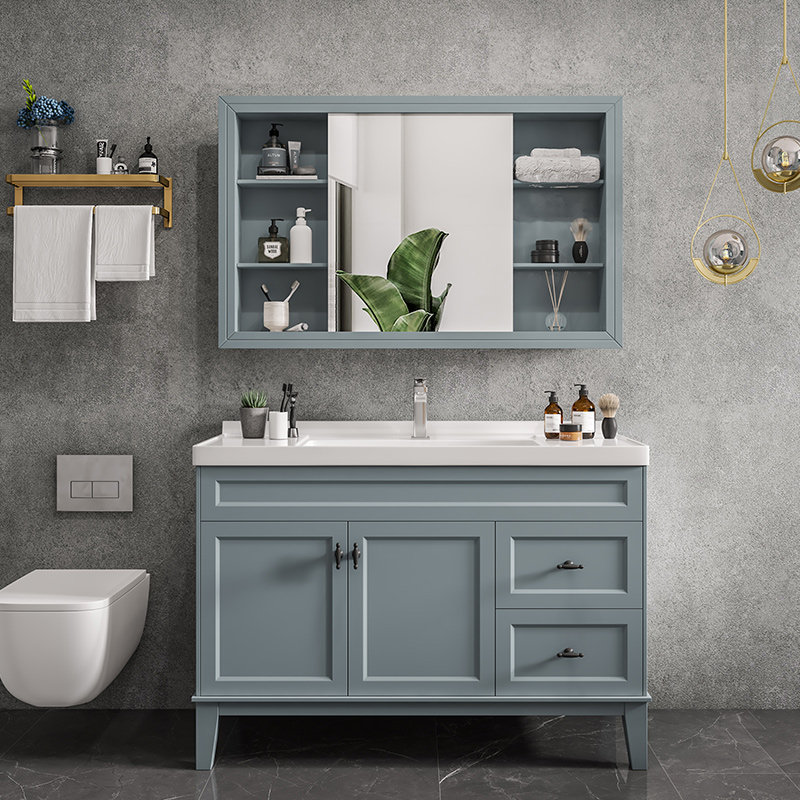 Rain Bamboo Forest Oak Bath Room Cabinet Combo Wash Basin Make-up Room Floor Washbasin Bathroom Custom Wash Table Suit