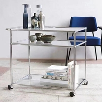 Medieval stainless steel small cart combined side several movable dining car Economy Type of shelf Middle wine Water caravan