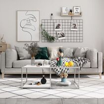 Medieval net red minimalist light extravagant tea table living-room net red stainless steel tempered glass moplate table combined creative design