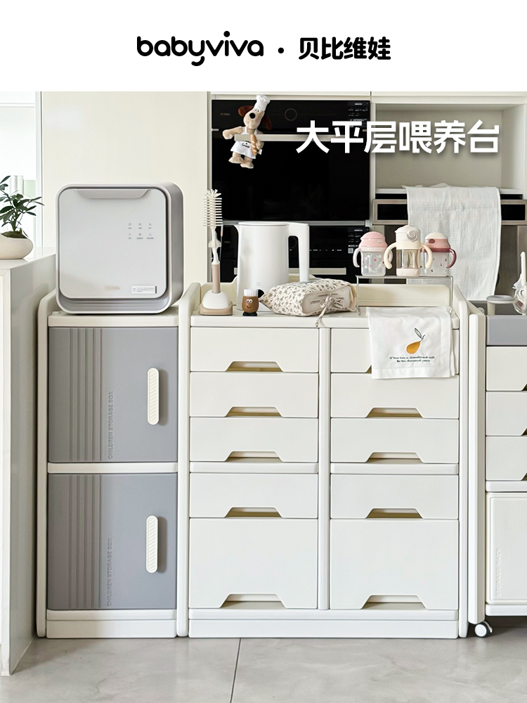 <!--儿童玩具收纳架落地家用婴儿用品喂养台收纳柜宝宝置物整理箱储物-->