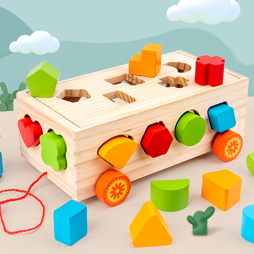 Baby Building Blocks Wood Assembled Shape Pair Toys Puzzle Power Baby Boy Early 0-1-year-old 2 Boy girl