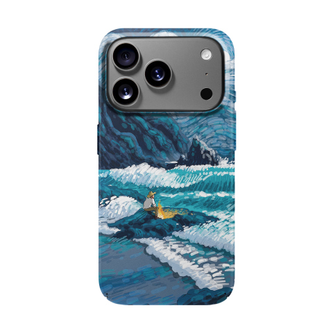 Vibrant Mountain Road Illustration Nature iPhone Case