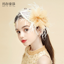Maryasha Girl Headdress Princess Girl Headband Performance Jewelry HairPin Flower Boy Headdress Girl Mesh Hairband