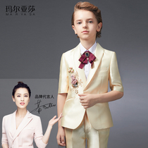 Maryasha Boy Gown Gown Small Suit Suit Summer Short Sleeve Three Sets Show Host Floral Walk Show Gown