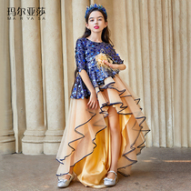 Maryasha Girls Dress Princess Dress Foreign Atmosphere Big Boy British High-end Catwalk Performance Flower Boy Fluffy Gauze Skirt