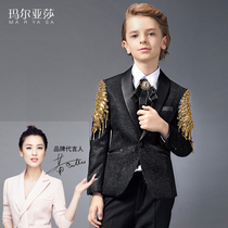 Maryasha boy gown suit piano small host to play childrens suit Inron wind boy suit